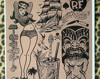 Trader Doom Tattoo Flash Print