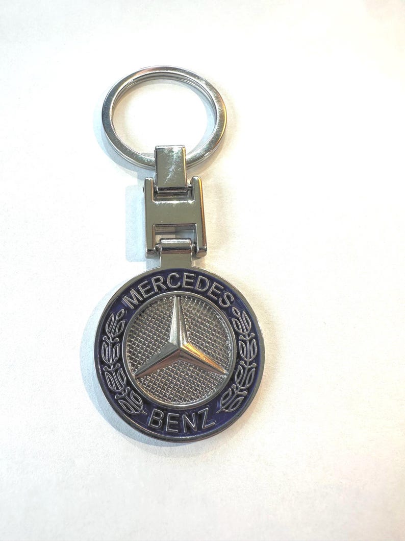 Mercedes Benz 3D New Metal Car Key Chain Ring W/ Blue Inlay - Etsy