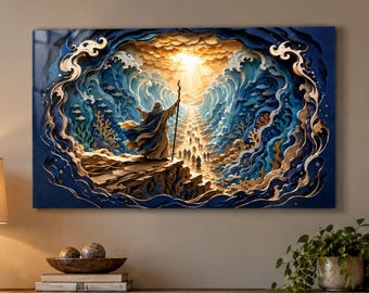 Moses Parting Red Sea Art | Biblical Wall Decor | Christian Art | Affordable Wall Art | Downloadable Prints