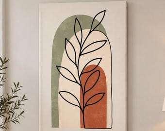 Minimalist Botanical Art | Boho Neutral Decor | Affordable Wall Art | Downloadable Prints