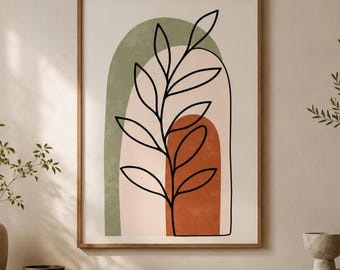 Minimalist Botanical Art | Boho Neutral Decor | Affordable Wall Art | Downloadable Prints