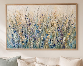 Abstract Wildflower Meadow Wall Art | Colorful Floral Painting | Affordable Wall Art | Downloadable Prints