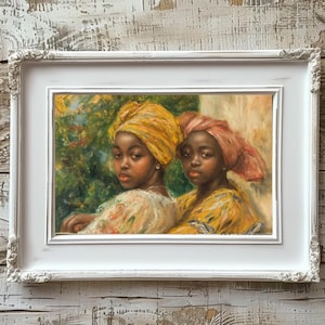 Black Sisterhood-kunstafdruk: portret Afro-Amerikaanse zussen (digitale download)