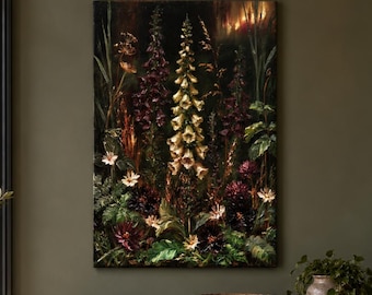 Dark Botanical Wall Art | Moody Floral Print | Affordable Wall Art | Downloadable Prints
