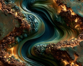 Luxury Geode River Abstract | Organic Modern Wall Art