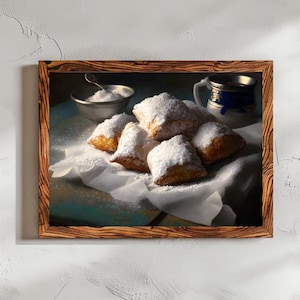 Beignetsprint New Orleans: impressionistische food Art, French Quarter Cafe (digitale download)