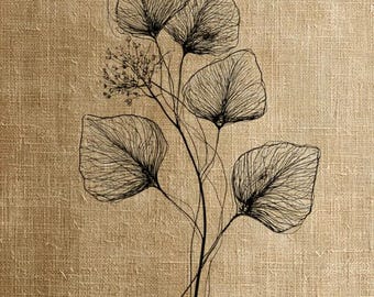 Minimalist Botanical Line Art | Neutral Beige Floral Wall Decor