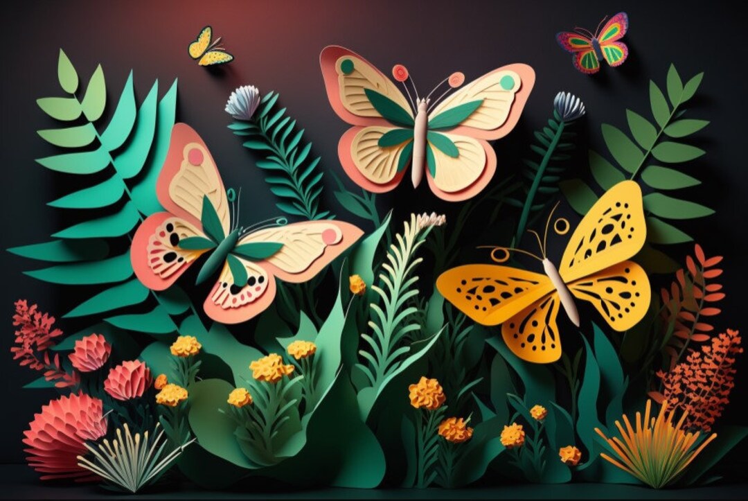 Butterfly Garden, 3D Art, Paper Art, Butterflies, Butterfly Art, Wall
