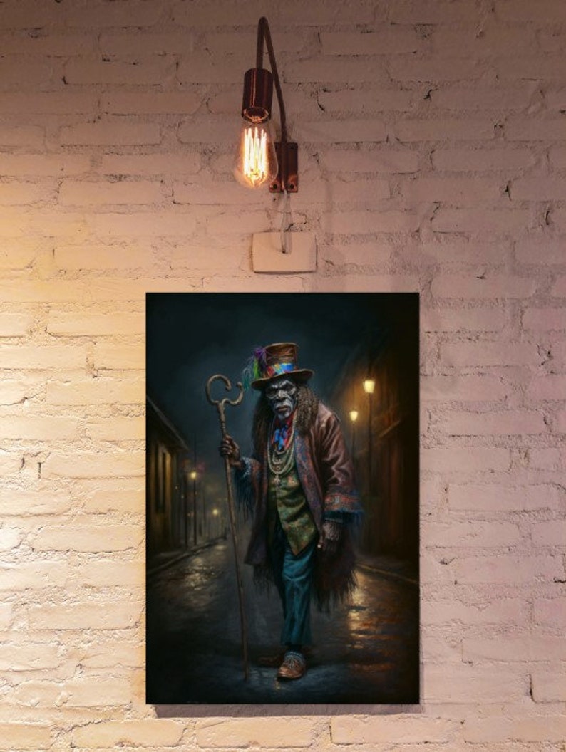 New Orleans Voodoo Witch Doctor, New Orleans Art, New Orleans Decor, AI