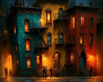 Afrocentric Urban Neighborhood Art | Black Cultural Wall Decor Print