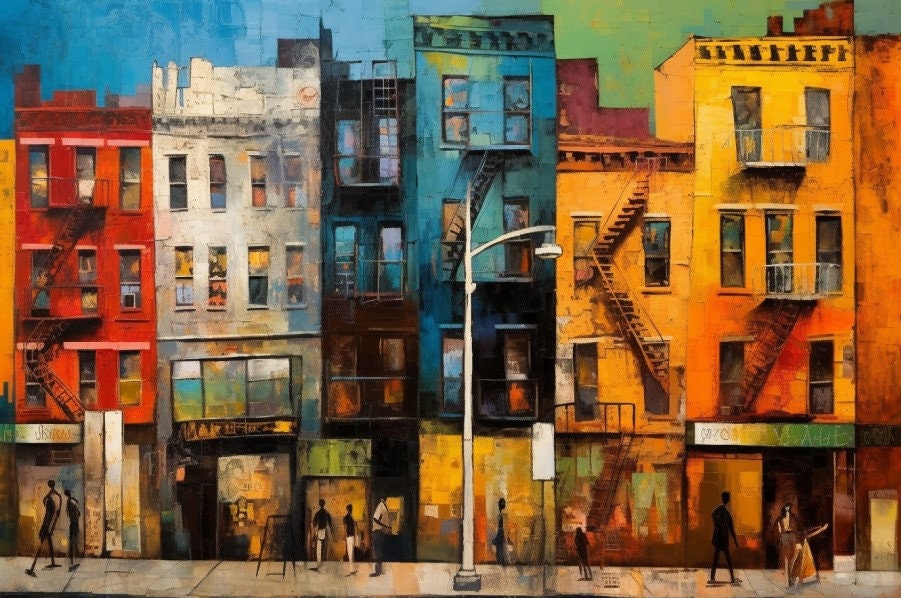 Harlem, New York, Painting, Abstract, AI Art, Wall Art, Art Harlem, New York, Painting, Abstract, AI Art, Wall Art, Art