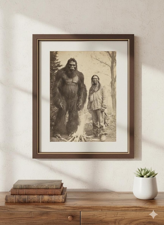 Vintage Bigfoot Native American Art | Sasquatch Spirit Folklore