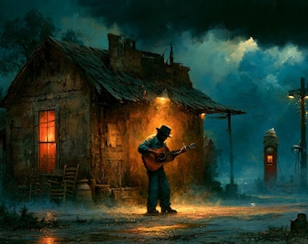 Mississippi Blues Crossroads Art | Southern Gothic Wall Decor Print