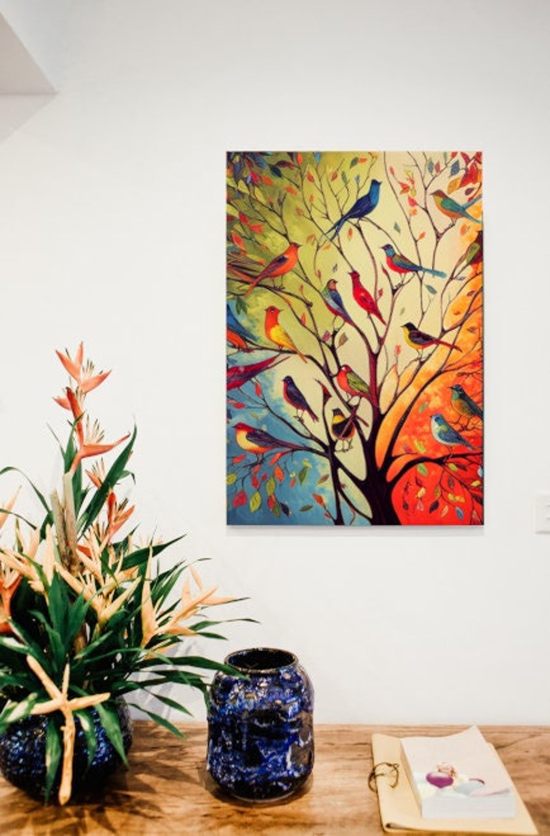 Sixteen Birds Frameable Art, Abstract Art, Wall Art, Paintings, Cool