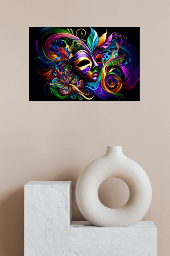 The Mardi Gras Louisiana, New Orleans, Fat Tuesday, Frameable Art, Abstract  Art, Wall Art, Paintings, Cool Art, Poster, Affiches, Gift - Etsy