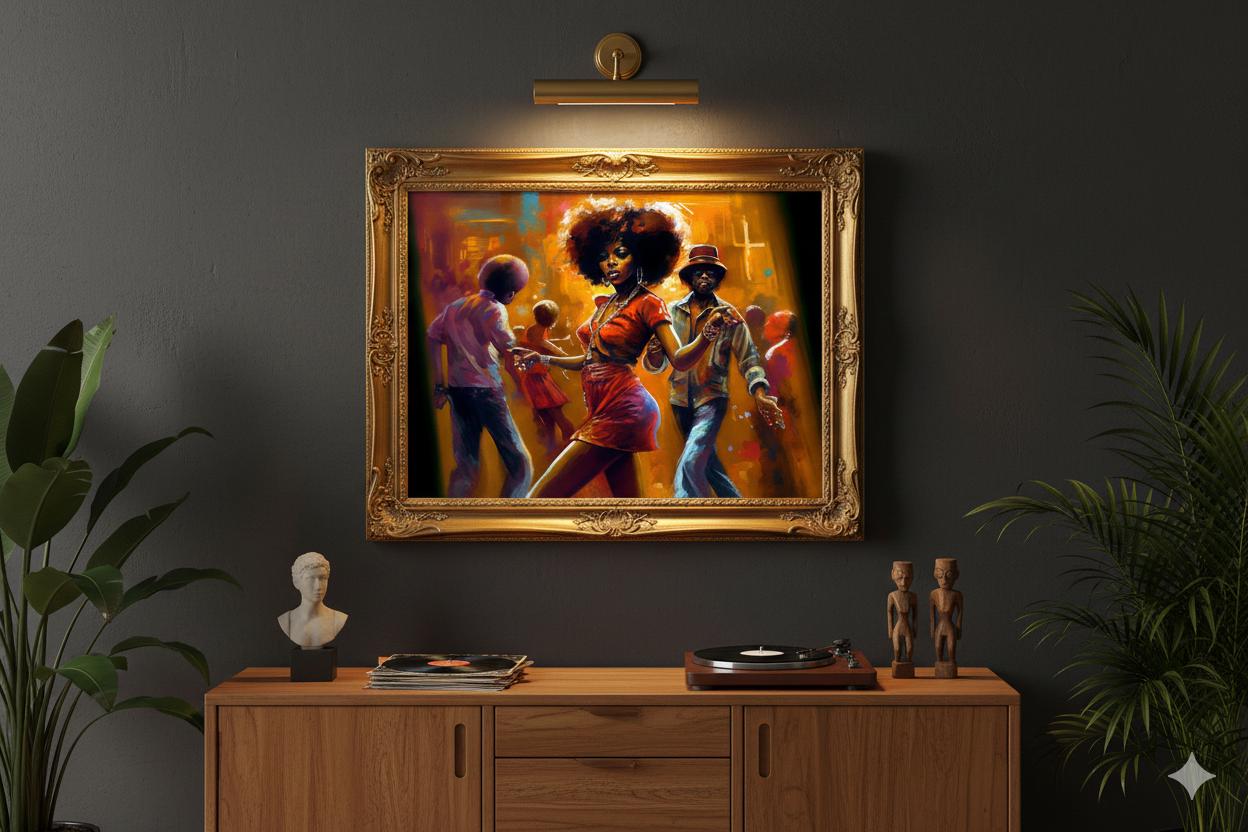 70s Black Joy Wall Art | Vintage Soul Train Dance Print | Afro