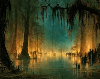 Louisiana Cypress Swamp Art | Southern Gothic Bayou Wall Decor