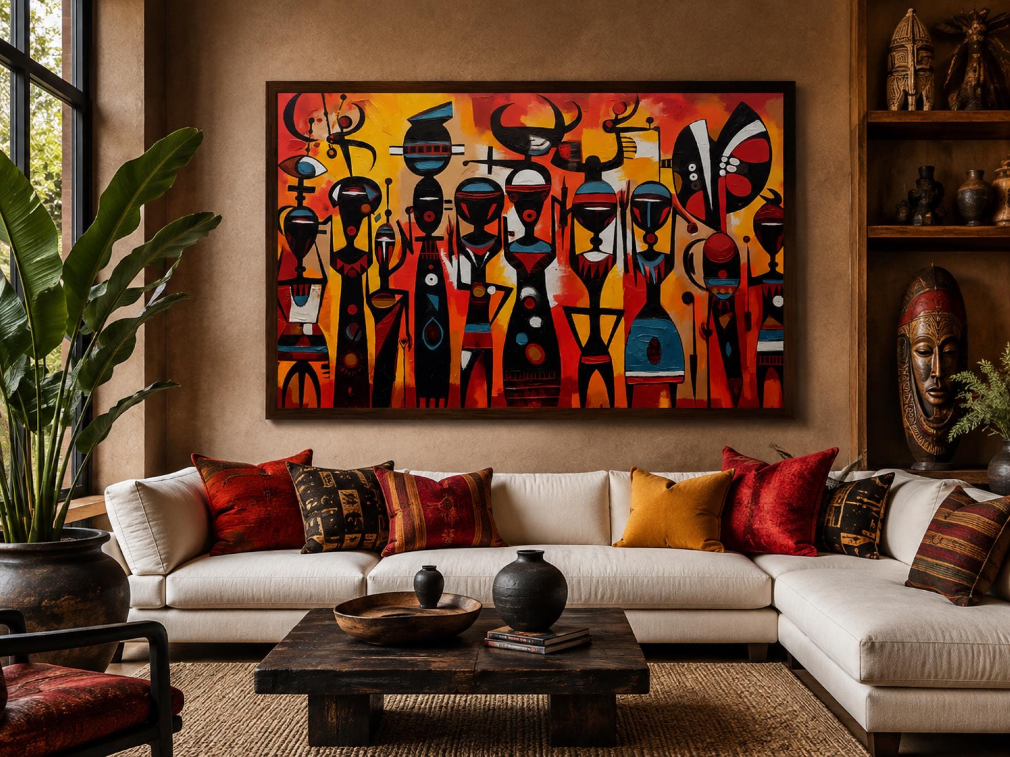Ghana Abstract Oil Painting | Vibrant African Wall Art