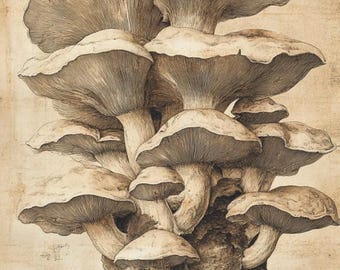 Vintage Mushroom Botanical Print: 19th Century Scientific Illustration (Digital Download), Wall Art