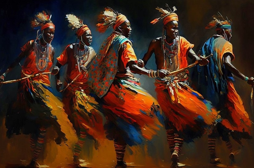The Dance of the Maasai Africa African Art Oil Painting AI Etsy