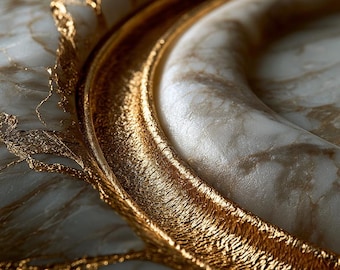 Gold Marble Abstract Wall Art | Luxury Neutral Print