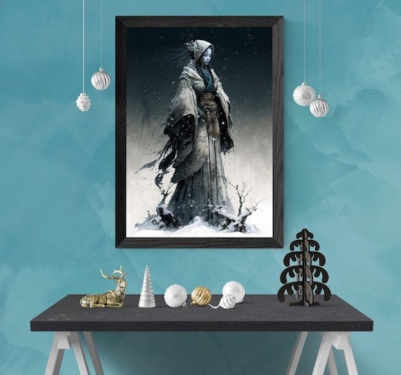 Yuki-onna Art Print: Japanese Snow Goddess Folklore (digital