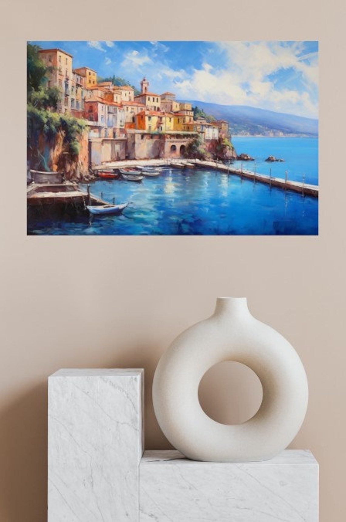 Sorrento Italy, Canvas Print, Wall Decor, Art Print, AI Oil Painting, Gift, Printable Art ...
