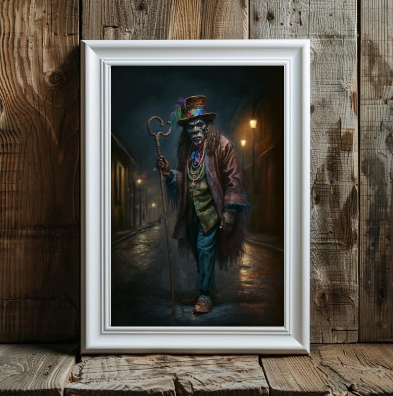 New Orleans Voodoo Witch Doctor Portrait: Gothic Occult Art
