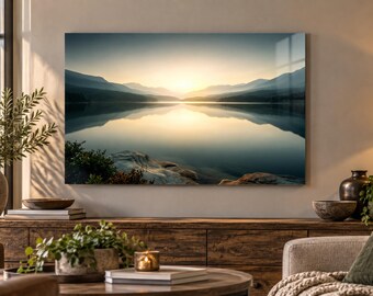 Misty Mountain Lake Art | Japandi Nature Decor | Affordable Wall Art | Downloadable Prints