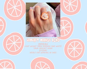 Gehäkelter Orange Obst Ring mit Muster