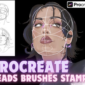 Procreate teste pennelli timbri, Pennelli per teste Procreate, Timbri per teste Procreate, Pennelli guida per teste, Timbri anime per teste, Timbri per volti Procreate