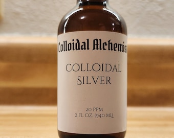 2 oz colloïdaal zilver - 20 ppm - puur zilver - gedistilleerd water - colloïdaal alchemist