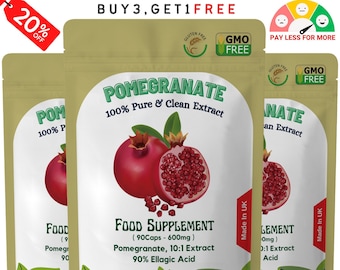 Pomegranate Seed Extract Capsule-6000mg 90% Ellagic Acid- Natural and Strong Extract, Vegan Capsules