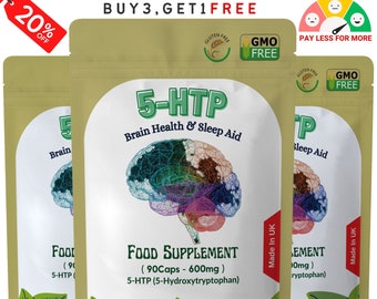 5HTP 600mg Capsules High Strength Griffonia Seed- Vegan Capsules-100% Natural and Strong Extract