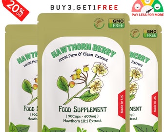 Hawthorn Berry Extract Capsules 6000mg-Vegan Capsules-100%Natural and Strong Extract