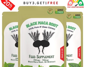 Black Maca Root Capsules, 7000mg-Vegan Caps-100% Natural and Strong Extract, Vegan Capsules
