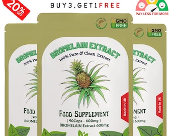 Bromelaïne-extractcapsule – 600 mg/capsule – afgeleid van ananas, veganistisch, STERK en DOELTREFFEND