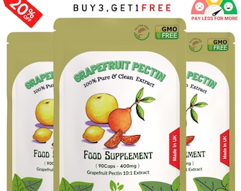 Grapefruit Pectin Fibre 4000mg -100% Natural and Strong Extract, Vegan Capsules