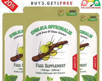 Emblica Officinalis 6000mg Capsules-ORGANIC Amla Phyllanthus-100 Natural and Strong Extract, Vegan Capsules