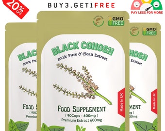 Black Cohosh Extract 600mg: Vegan Capsules