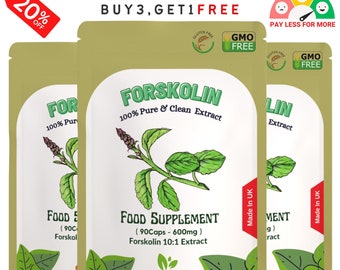Forskolin Root 6000mg Capsules-10:1 Extract, 100% Natural and Strong Extract, Vegan Capsules