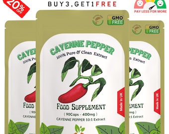 Organic Cayenne Pepper Extract Capsules: 4000mg, Vegan