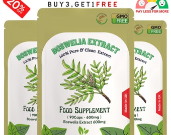 Boswelia Serrata Capsules 6000mg Pure & 100% Natural Vegan JOINT SUPPORT