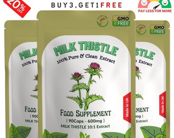 Milk Thistle Capsules 6000mg-90% Silymarin-Vegan, STRONG &EFFECTIVE