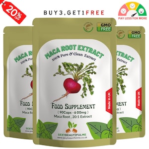 Maca Root Capsules 12000mg Max Strength (1.2% Macamides&Macaenes)-Vegan Capsules-Natural and Strong Extract