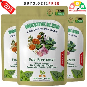 Digestive Complex Capsule-6000mg-100% Natural and Strong Extract, Vegan Capsules