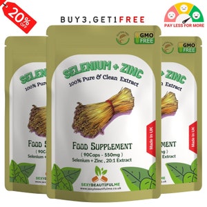 Zinc Selenium Complex Capsules, 550mg-100% Natural and Strong Extract, Vegan Capsules