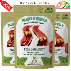 Plant Sterols Capsules 700mg (95% Phytosterol)-100 Natural and Strong Extract, Vegan Capsules