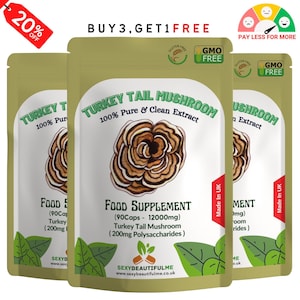 Truthahnpilzextrakt-Kapseln 12.000 mg - 200 mg Polysaccarides-Vegan Cap
