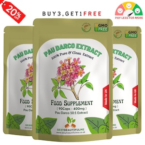 Pau D&#39;arco Capsules 4000mg: Natural Vegan Extract
